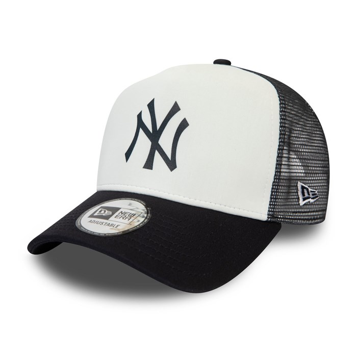 New York Yankees Team Colour A-Frame Trucker Lippis Valkoinen - New Era Lippikset Tukkukauppa FI-726035